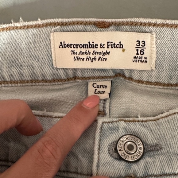 Abercrombie & Fitch Ankle Straight Ultra High Rise Curve Love Women’s 33/16 - Picture 7 of 11